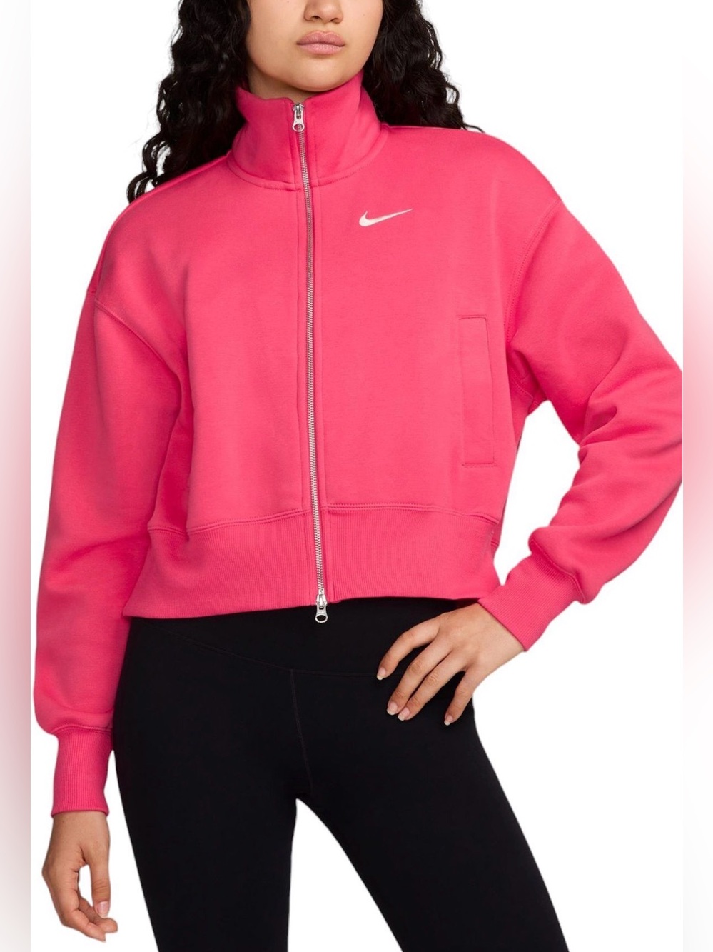 NIKE SPORTSWEAR PHOENIX FLEECE OVERSIZED TRACK JACKET –Aster Pink/Sail Women S